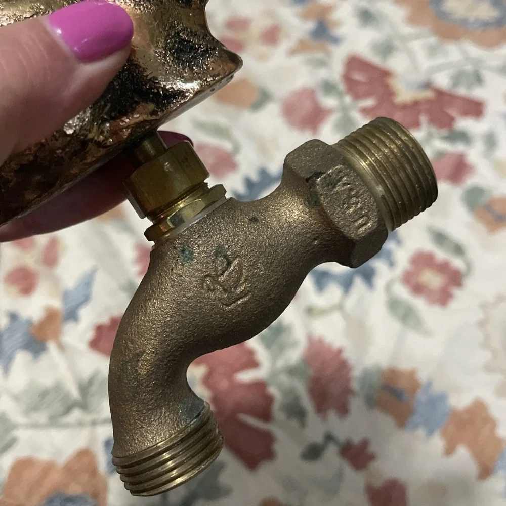 Antique BRASS‎ Bunny Rabbit Spigot Outdoor Garden Water Faucet Hose Tap